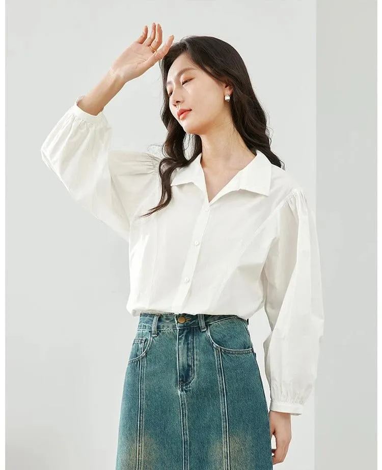 Elegant Loose-Fit White Shirt for Women