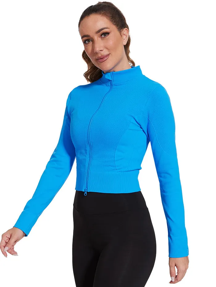 MATHCAT Seamless Workout Slim Fit Cropped Athletic Jackets Wholesale