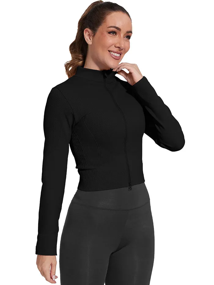 MATHCAT Seamless Workout Slim Fit Cropped Athletic Jackets Wholesale