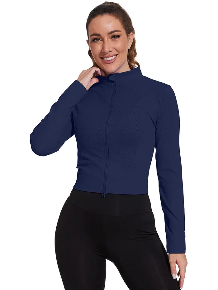 MATHCAT Seamless Workout Slim Fit Cropped Athletic Jackets Wholesale