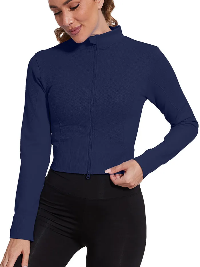 MATHCAT Seamless Workout Slim Fit Cropped Athletic Jackets Wholesale