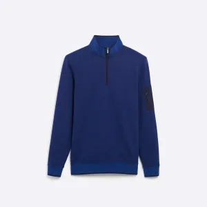 Striped Quarter Zip Mock Neck Pullover