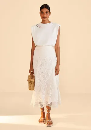 SWAN LAKE GUIPURE OFF WHITE SKIRT