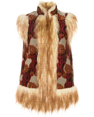 White Gerber Sleeveless Folk Jacket