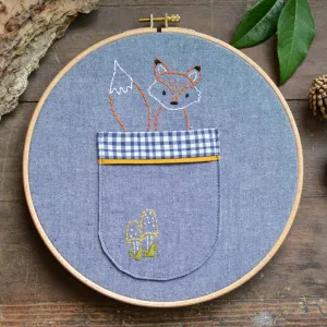 Woodland Fox Embroidery Pocket Pattern